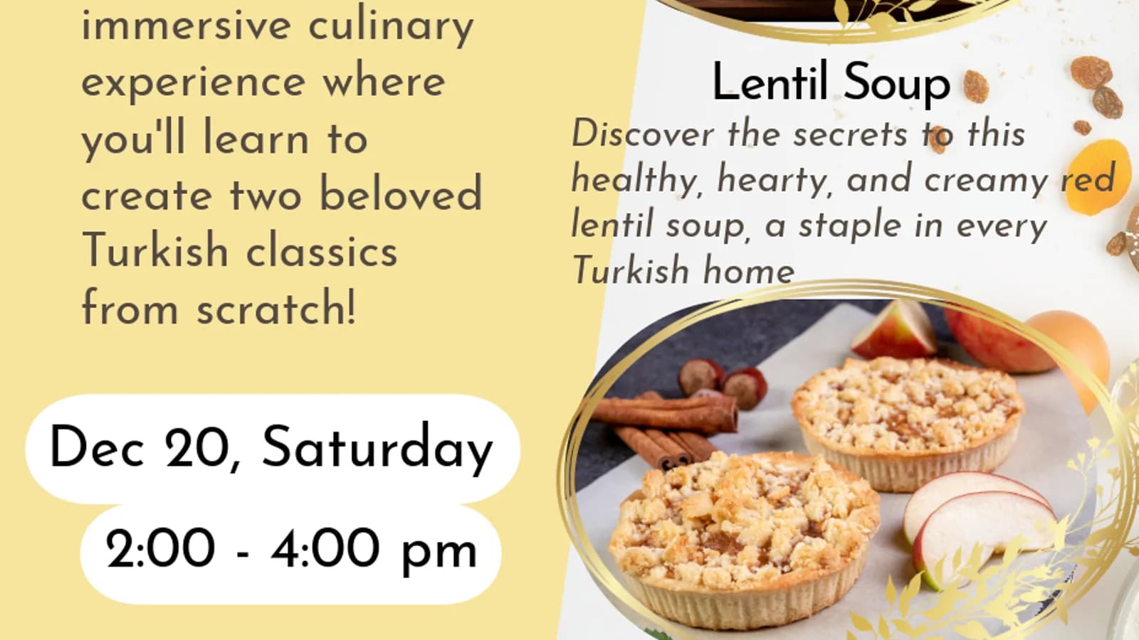 Cooking Class: Lentil Soup & Apple Cookie